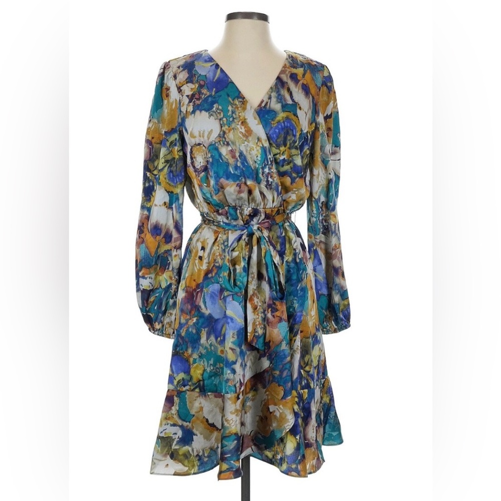 Nicole Miller Multicolor Long Sleeve Dress